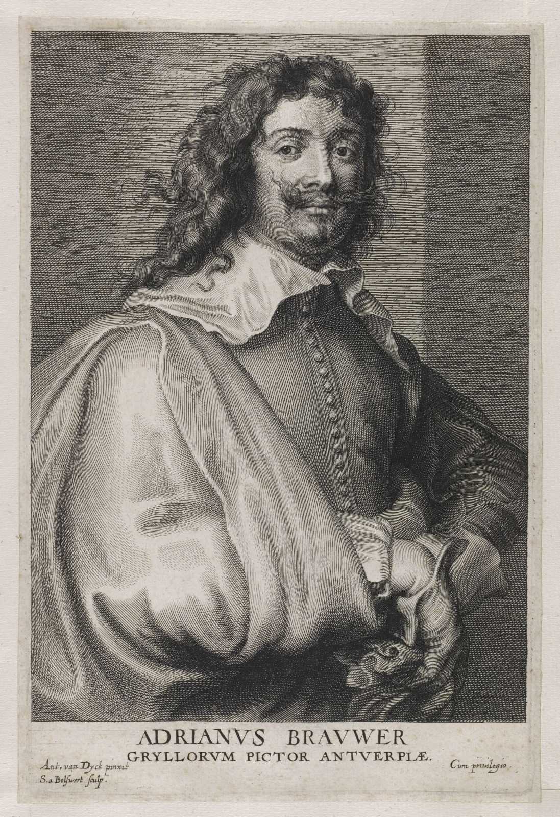 Portret van Adriaen Brouwer, kunstschilder, 1625-1638